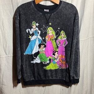 Disney Princess Graphic Sweatshirt - Black and Multicolor